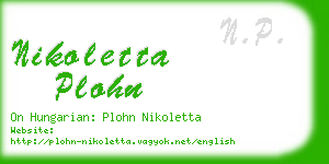 nikoletta plohn business card